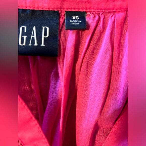 Gap Lace Button Front Midi Dress Fuchsia Pink Cotton Size XS NWOT - Picture 3 of 8
